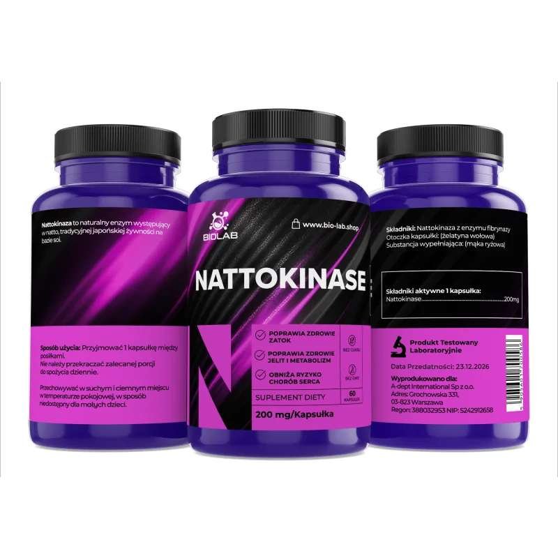 Nattokinase 200 mg, 60 caps - Image 2