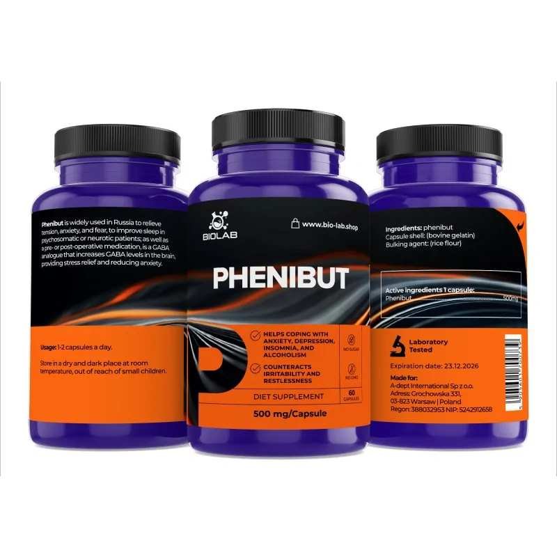 Phenibut 500 mg, 60 caps