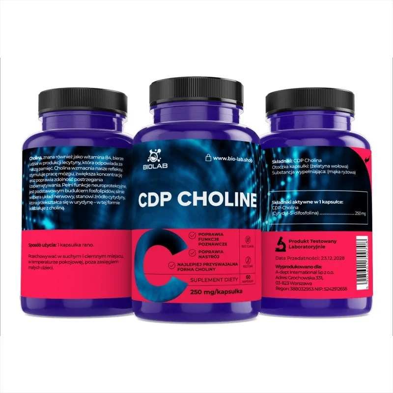 CDP choline 250 mg, 60 caps - Image 2