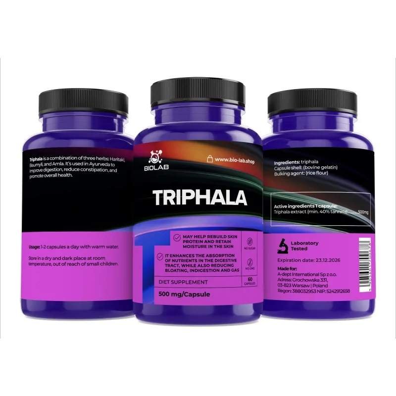 Triphala 500 mg, 60 caps