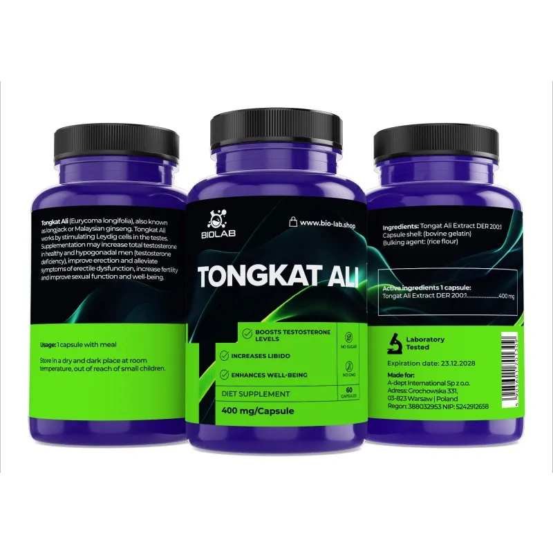 Tongkat Ali standardized extract 200:1 400 mg, 60 caps