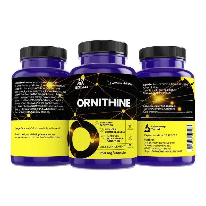 Ornithine 750 mg, 60 caps