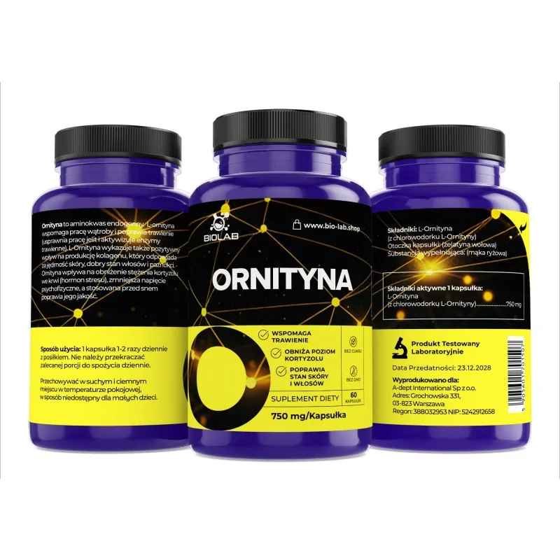 Ornithine 750 mg, 60 caps - Image 2