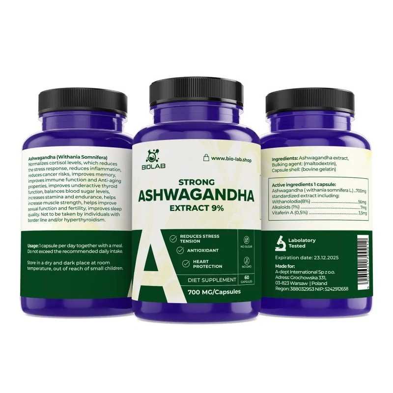 Ashwagandha, standardized extract 700 mg, 60 caps