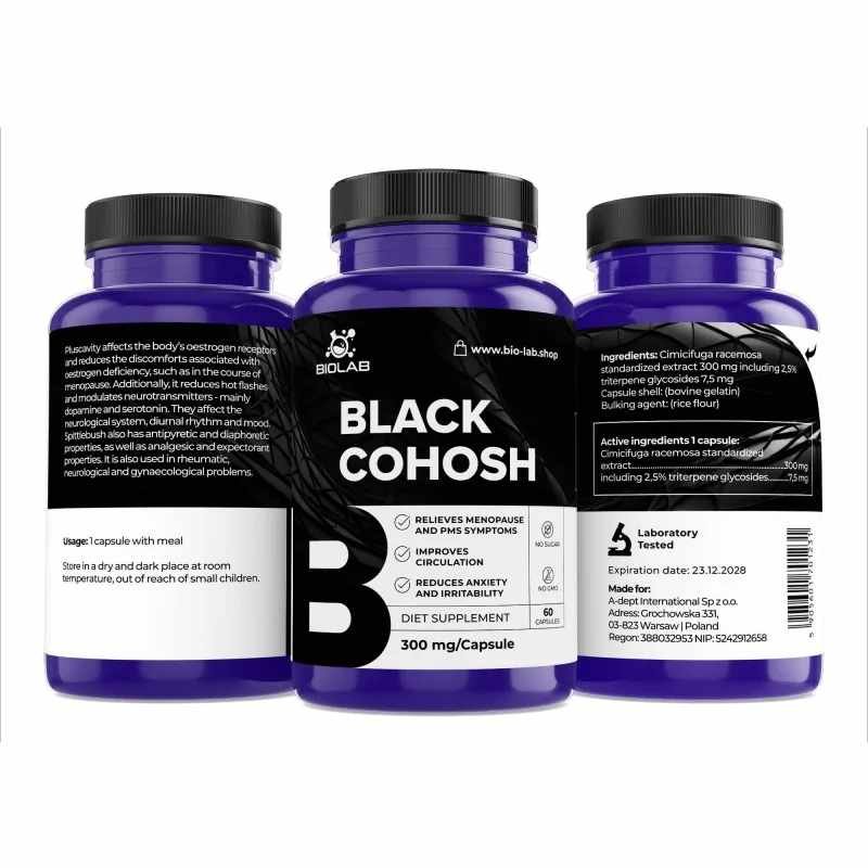 Black cohosh 2.5% triterpene glycosides 300 mg, 60 caps