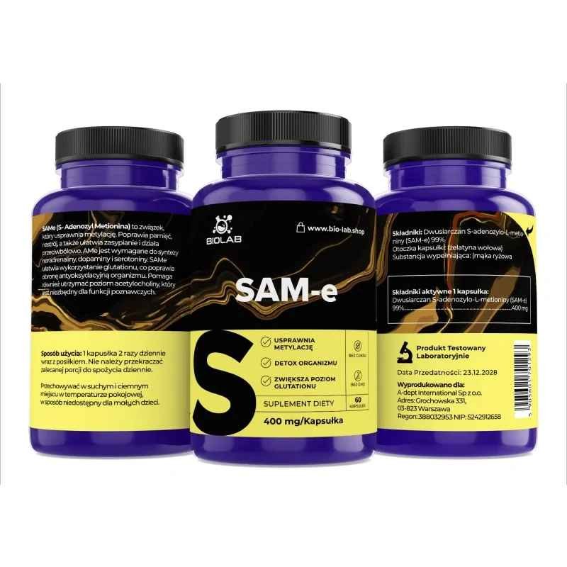 SAM-e 400 mg, 60 caps - Image 2