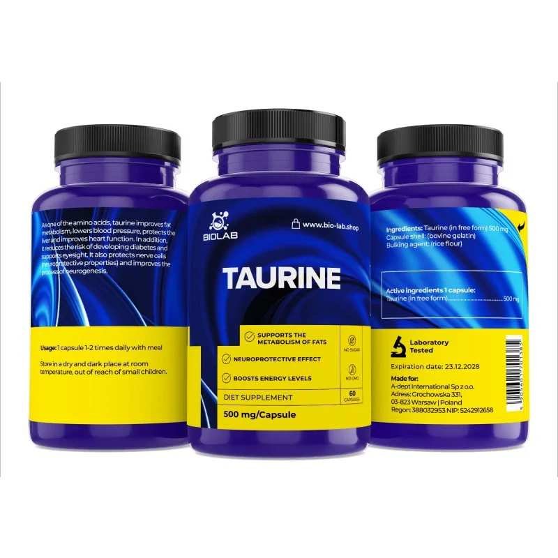 Taurine 500 mg, 60 caps