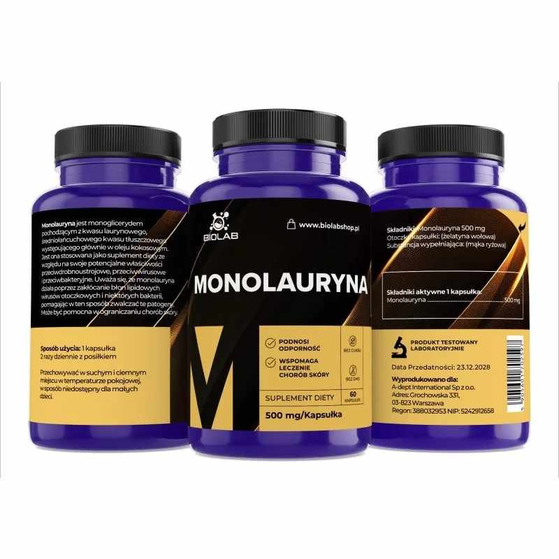 Monolaurin 500 mg, 60 caps - Image 2