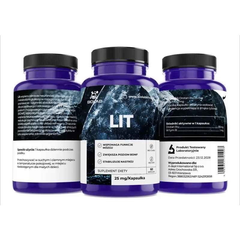 Lithium 25 mg, 60 caps - Image 2