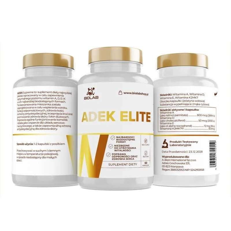 ADEK Elite vitamin complex, 60 caps - Image 2