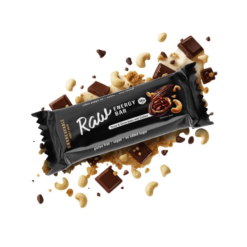 RAW Energy Bar, UNBREAKABLE Karaś x Biolab, cocoa and cashew, 50g