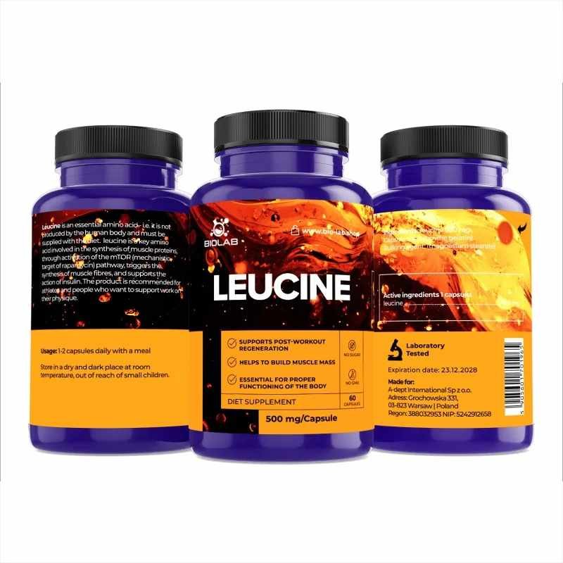 L-leucine 500 mg, 60 caps