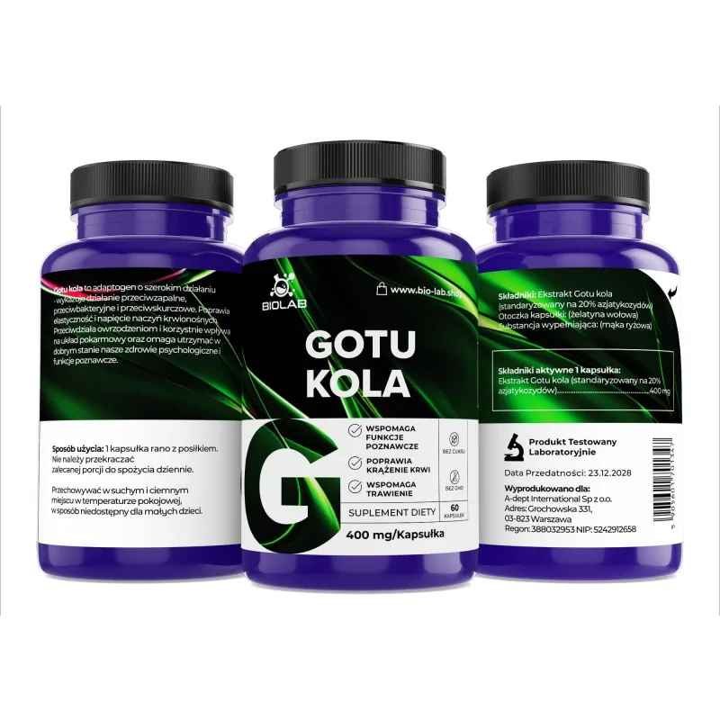 Gotu kola 400 mg, 60 caps - Image 2