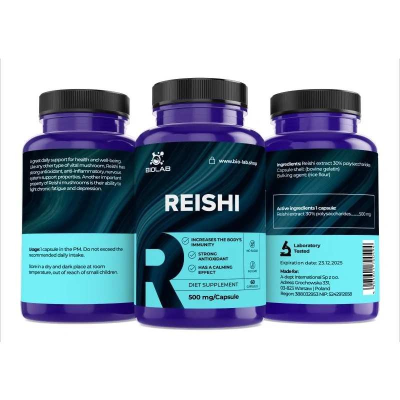 Reishi 30% polysaccharides 500 mg, 60 caps