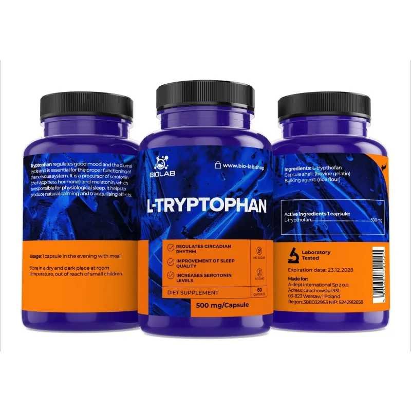 L-tryptophan 500 mg, 60 caps
