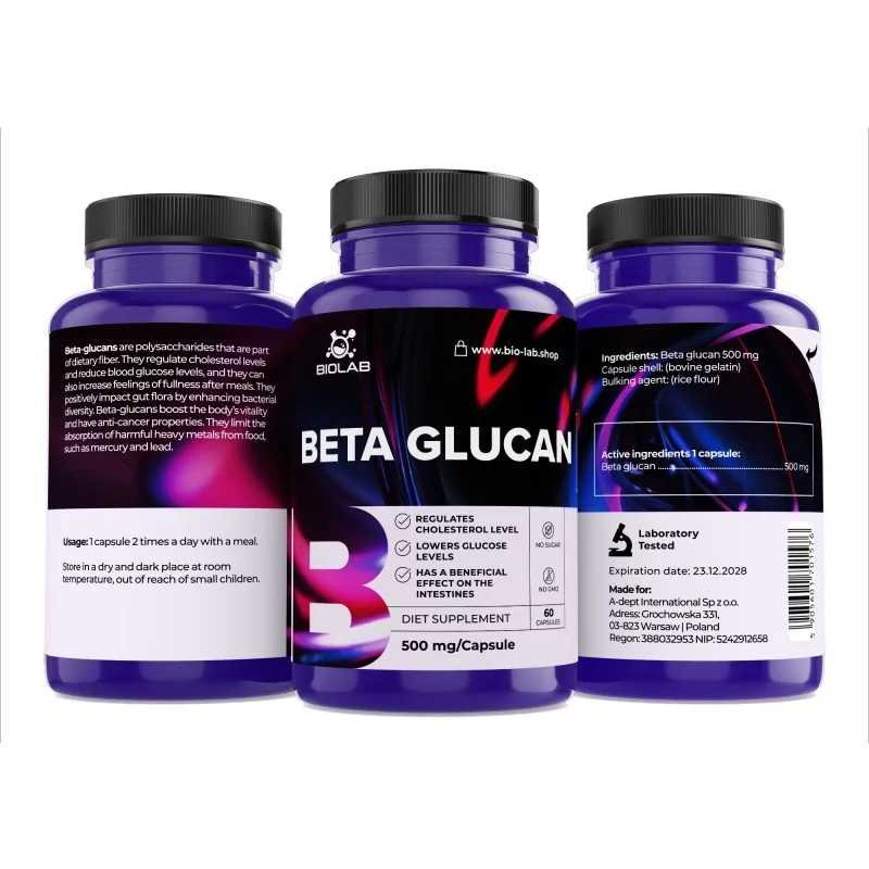 Beta-glucan 500 mg, 60 caps