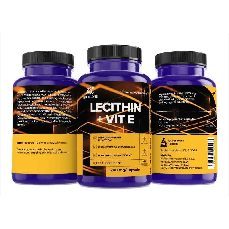 Soy lecithin + Vitamin E 1200 mg, 60 caps