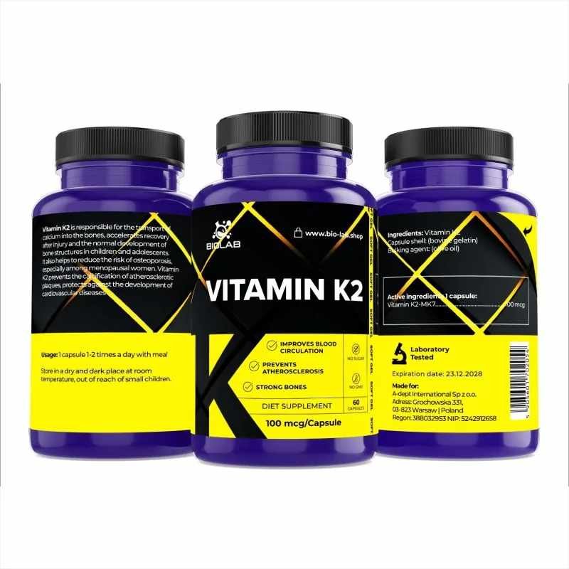 Vitamin K2 MK-7 100 mcg, 60 caps
