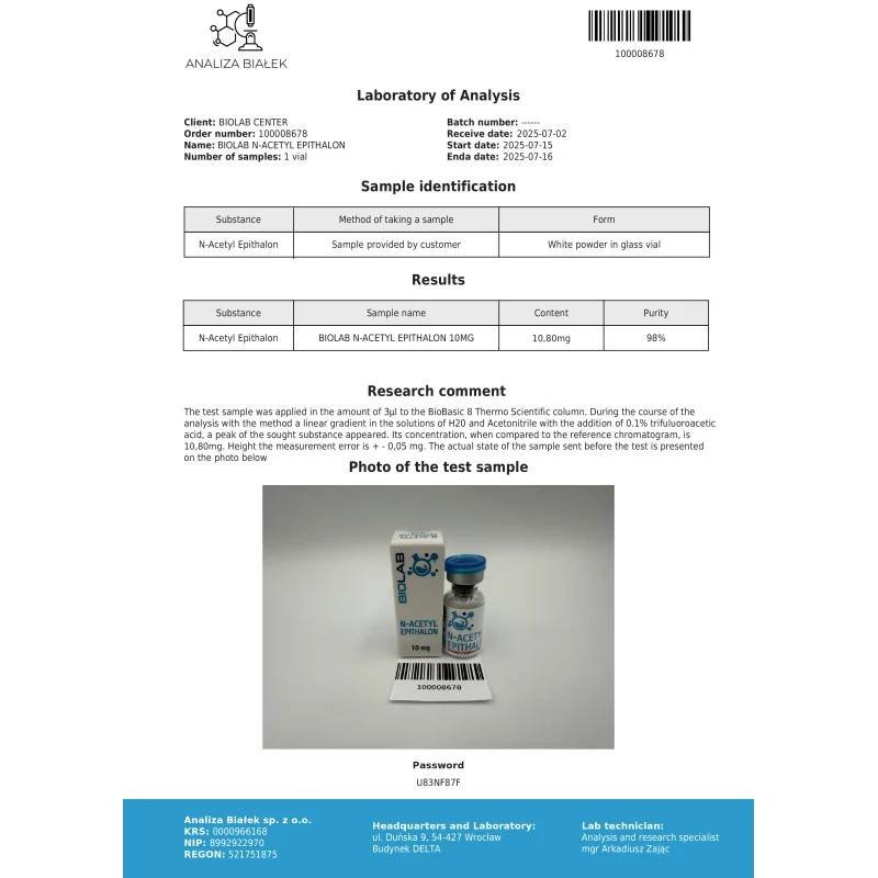 N-acetyl epithalon 10 mg - Image 2