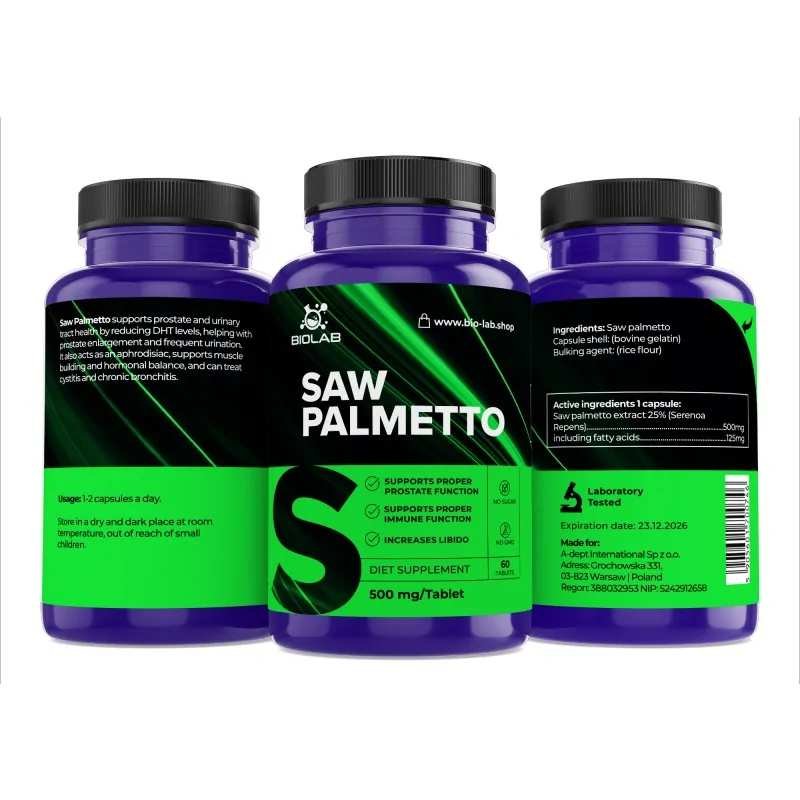 Saw palmetto 500 mg, 60 caps