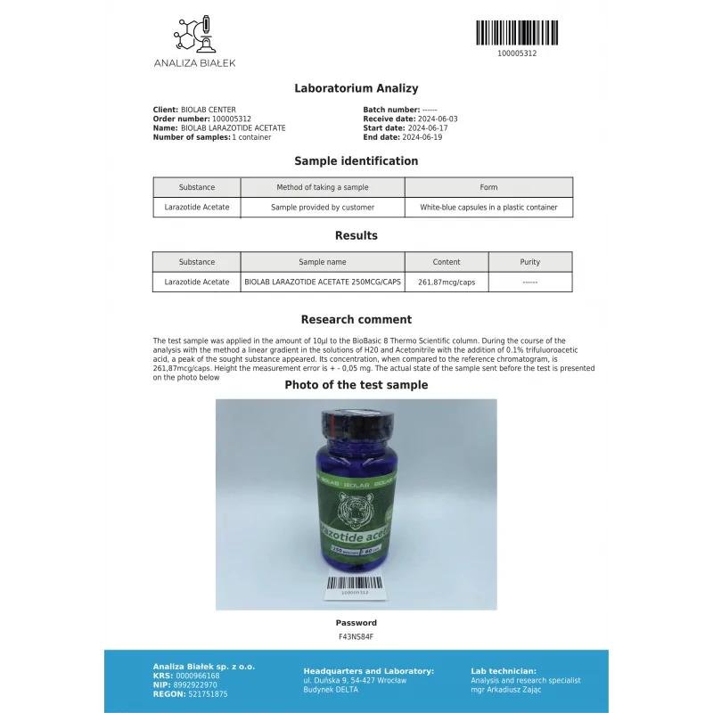 Larazotide acetate 250 mcg, 60 caps - Image 2