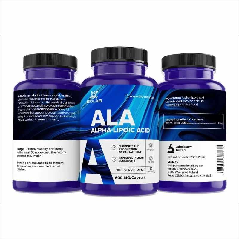 Alpha-lipoic acid 600 mg, 60 caps