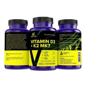 Vitamin D3 + K2 MK7 5000 IU, 60 tablets