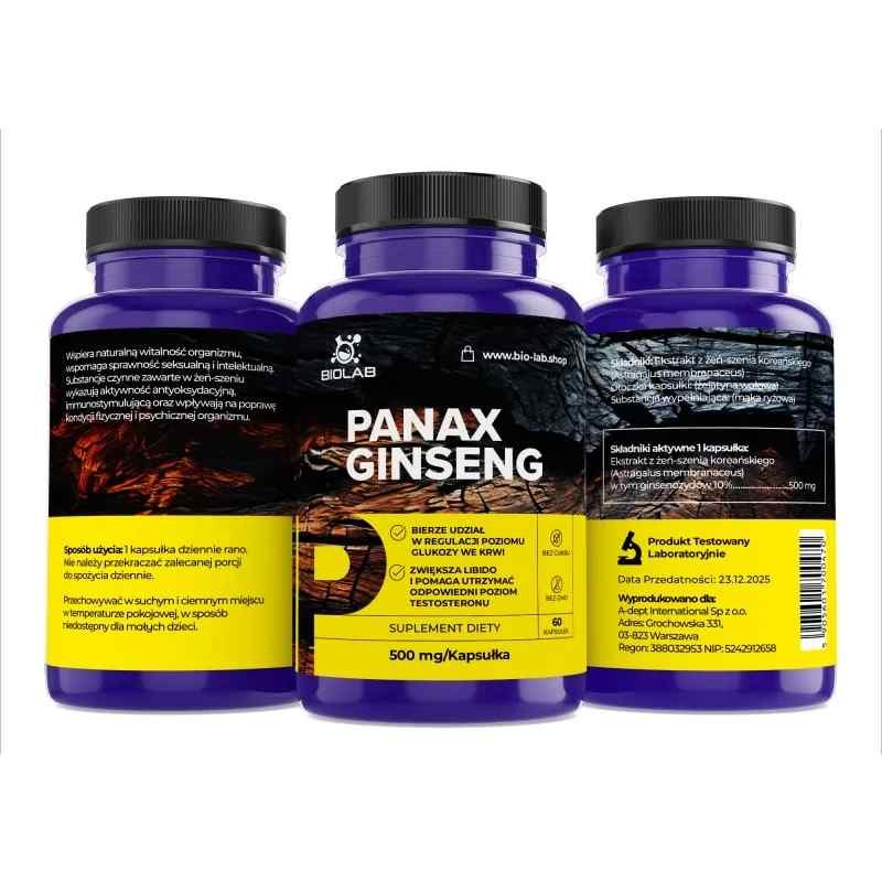 Panax ginseng, extract standardized to 10% ginsenosides 500 mg, 60 caps - Image 2