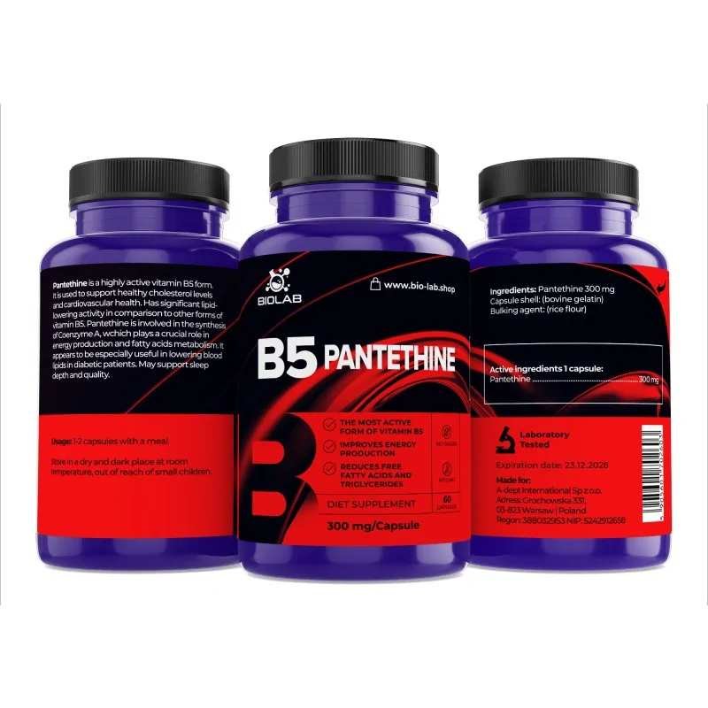 Vitamin B5 pantethine 300 mg, 60 caps