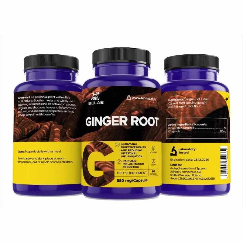 Ginger root extract, 5% gingerols 550 mg, 60 caps