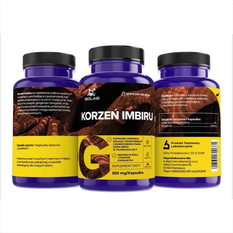 Ginger root extract, 5% gingerols 550 mg, 60 caps - Image 2